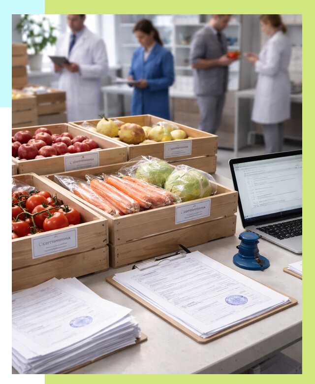 Сертификация овощей и фруктов в Краснотурьинске от 9038 р. | Алешин-Кту