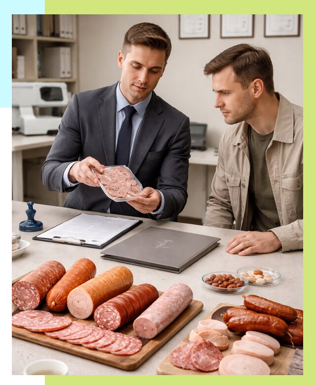 Сертификация колбасных изделий в Краснотурьинске от 7975 р. | Алешин-Кту